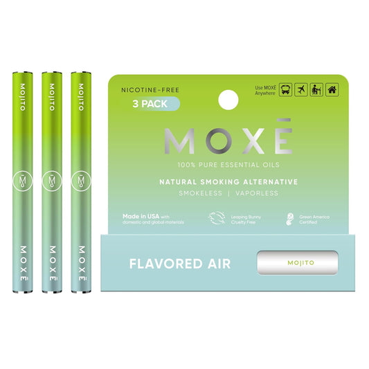 MOXE Natural Mojito Air Inhaler pack front for quick refreshing breaks.