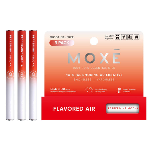 MOXE natural peppermint mocha air inhaler compact design for on-the-go refreshment