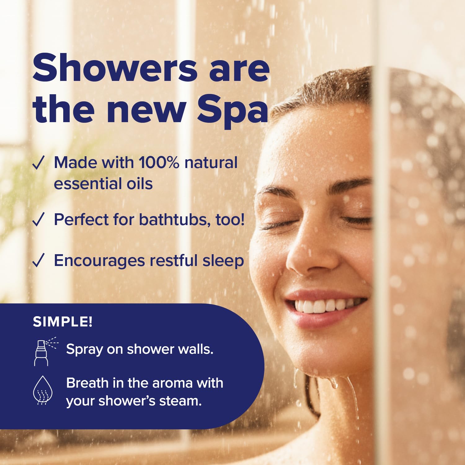 MOXE Shower mist being sprayed into steam for easy activation