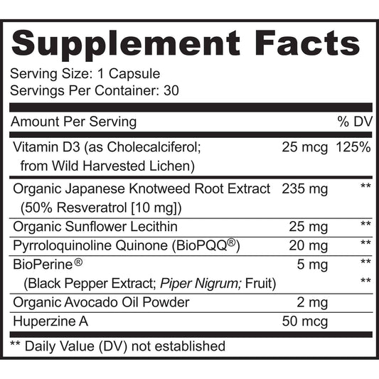 MoxyVites PQQ MITORESTORE capsules closeup showing vegan capsules.
