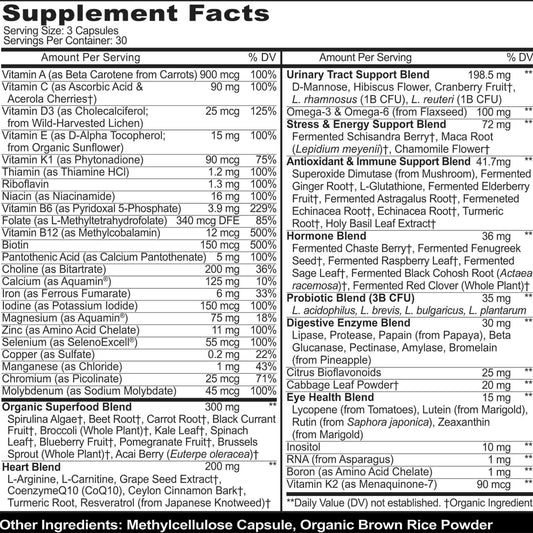 MoxyVites women's multivitamin capsules ready for daily wellness support.