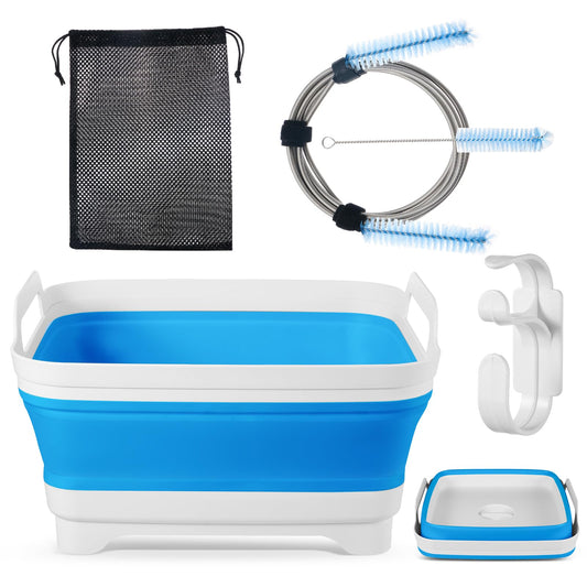 MOZZPAD CPAP basin folded for compact storage and travel-ready setup.