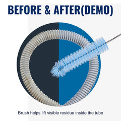 MOZZPAD long hose brush for cleaning CPAP hoses smoothly.