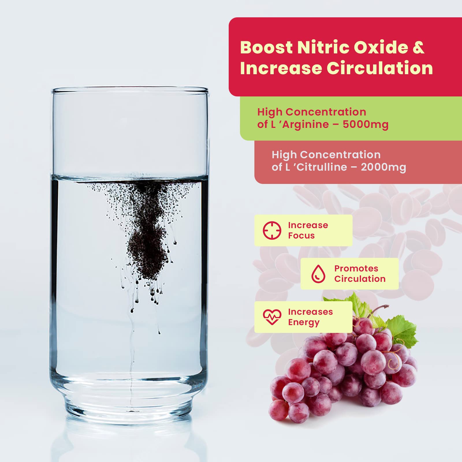 Mpain Blood Flow Super Formula scoop image demonstrates easy daily dosing with water
