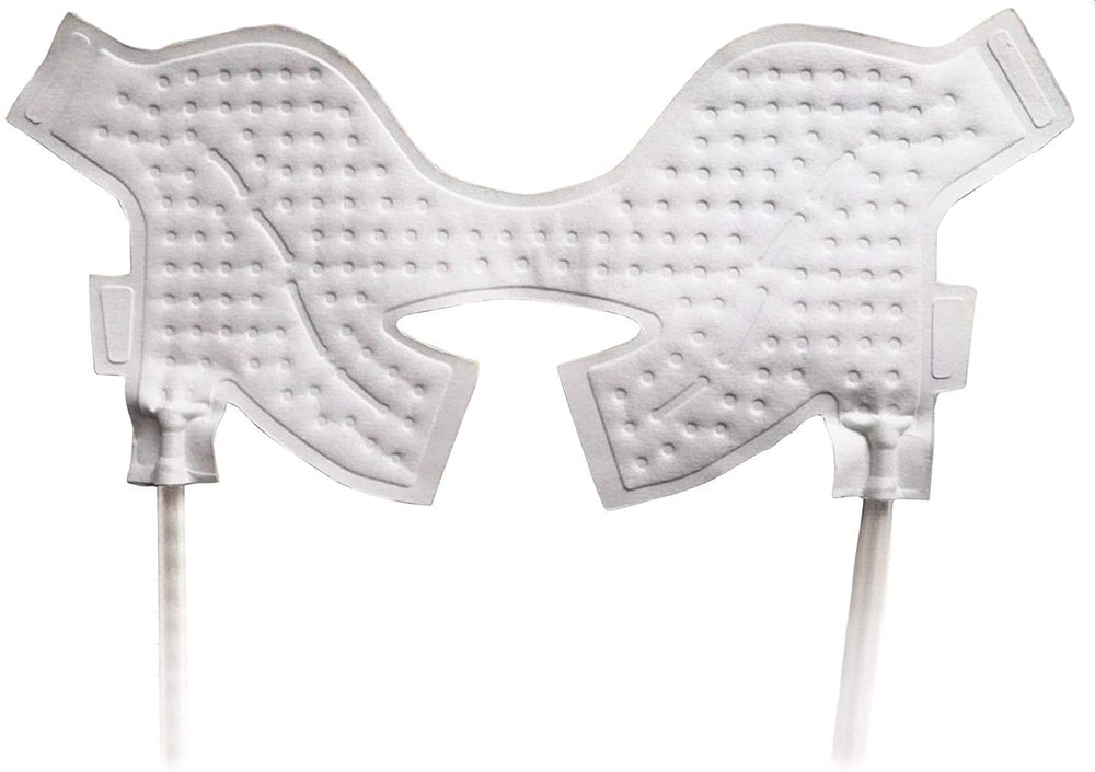 M PAIN MANAGEMENT TECHNOLOGIES face-wrap cryotherapy pad cools the jaw area for targeted relief.