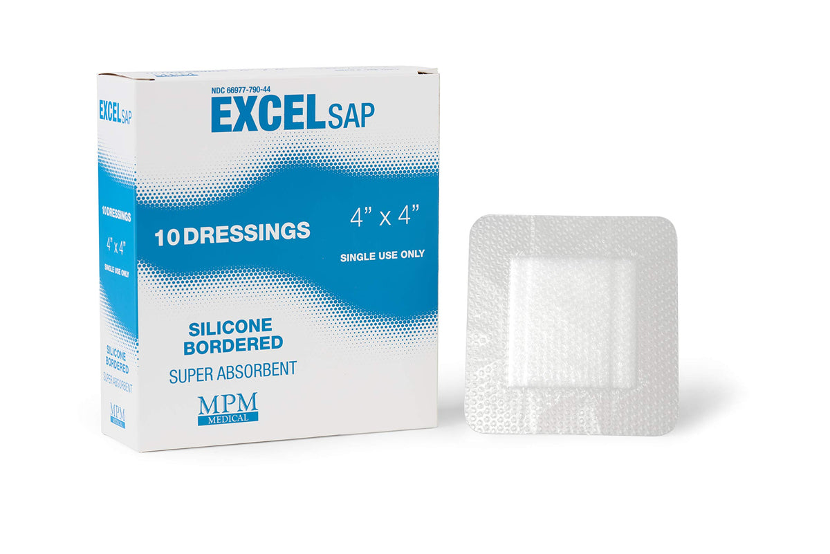 MPM Medical Excel SAP silicone dressing with border for gentle wound protection and absorption