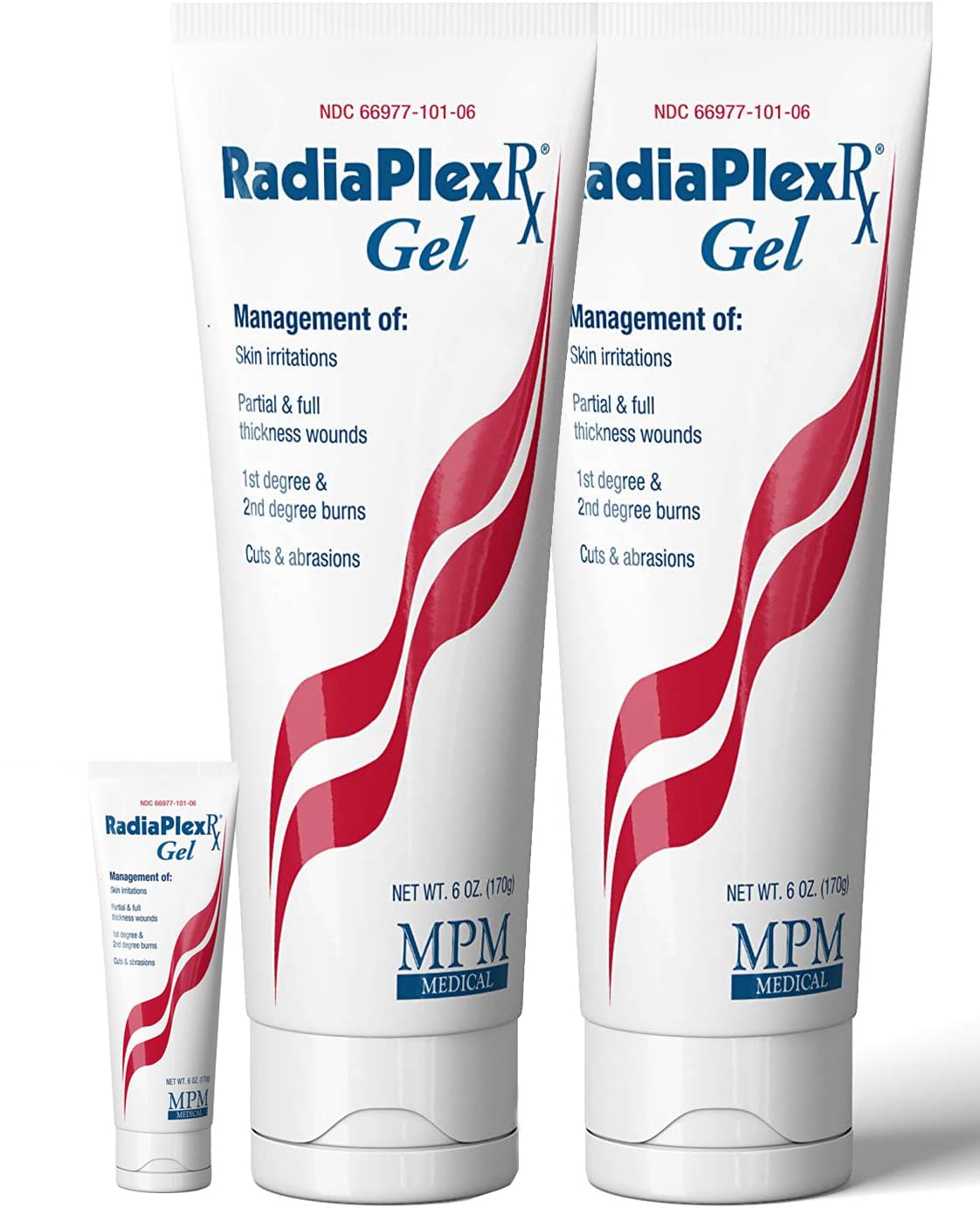 MPM Medical RadiaPlex Rx Wound Gel 6 oz tube for skin protection during radiation care.