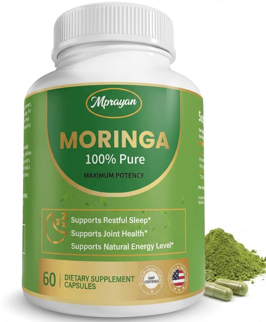 MPRAYAN Moringa Capsules bottle front view for daily wellness.