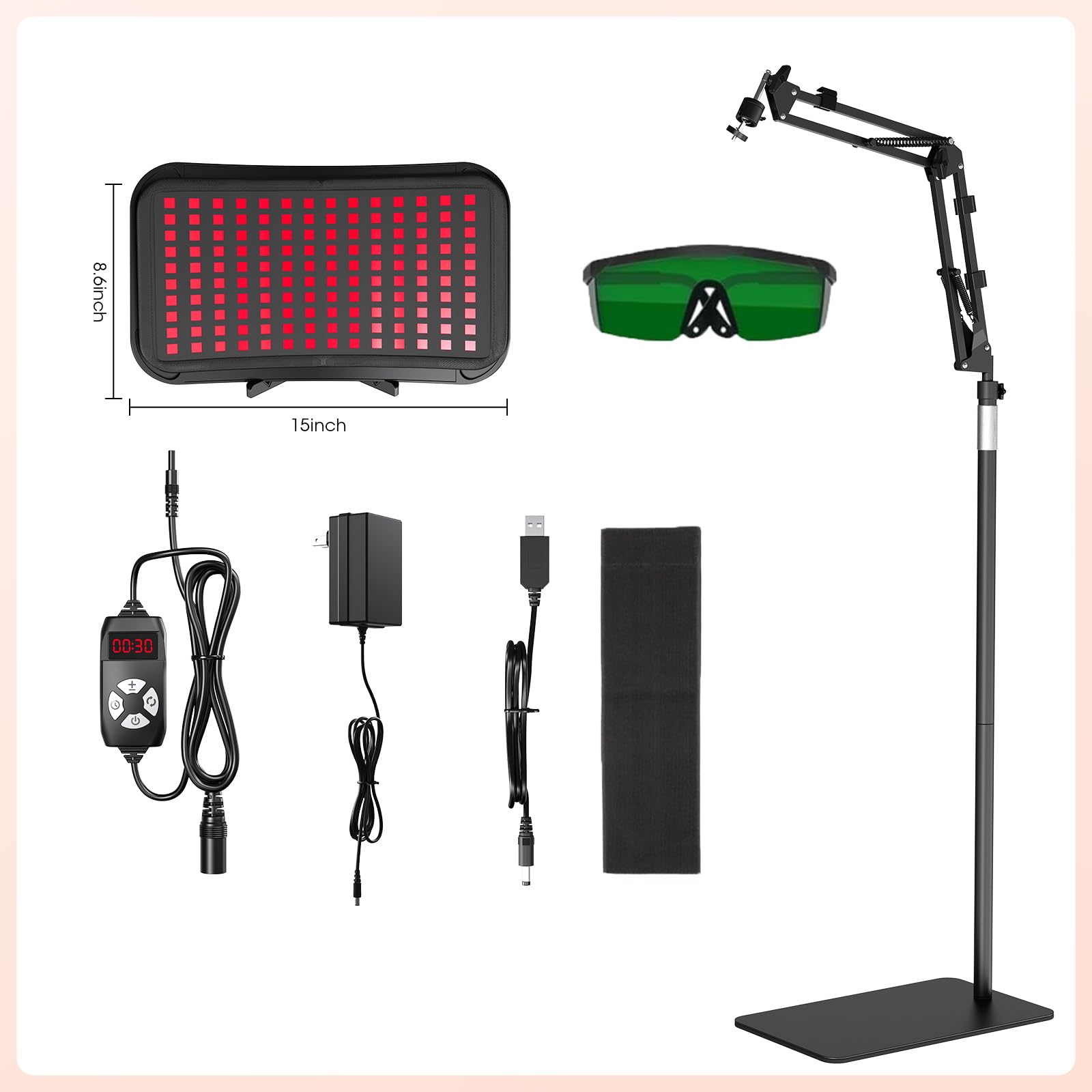 MQHOOB red light meter and gift set included for accurate setup.