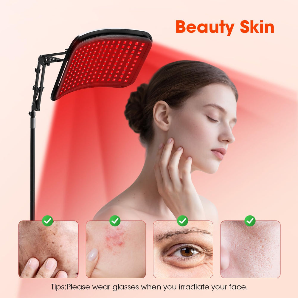 MQHOOB curved-surface design ensures even light coverage across face and shoulders.