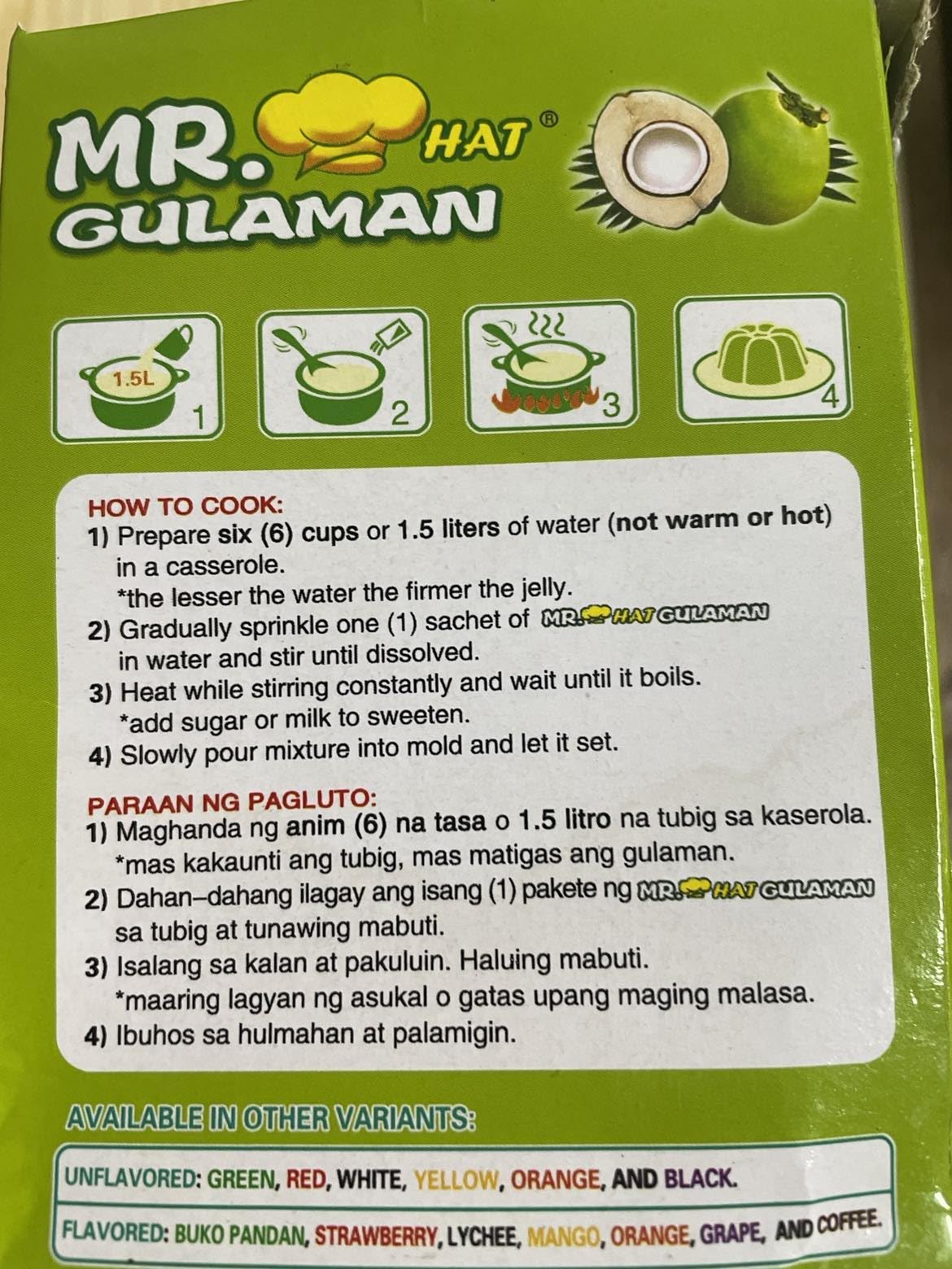 Serving glass with prepared Mr. Gulaman Buco Pandan dessert