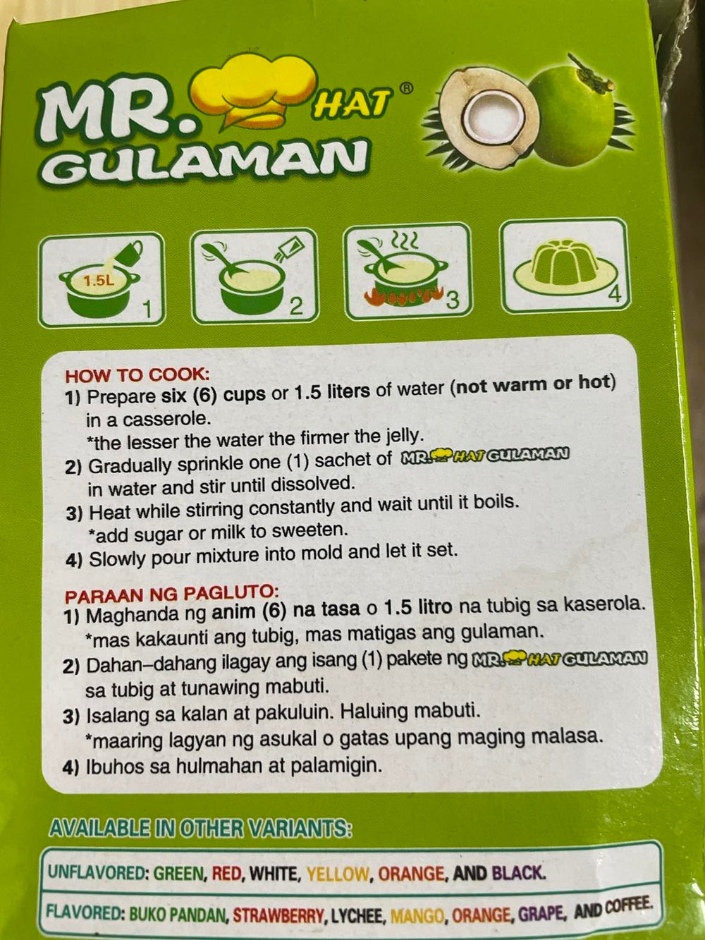 Serving glass with prepared Mr. Gulaman Buco Pandan dessert