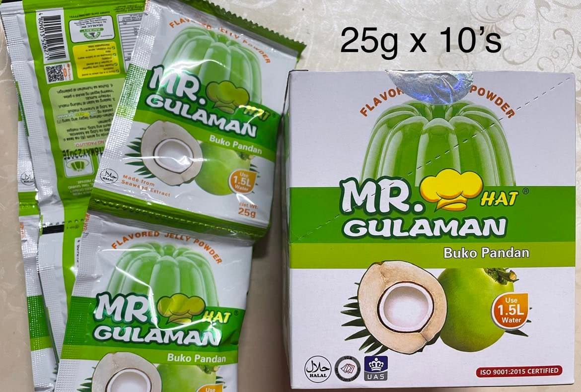 Close-up of Mr. Gulaman Buco Pandan powder texture ready to dissolve