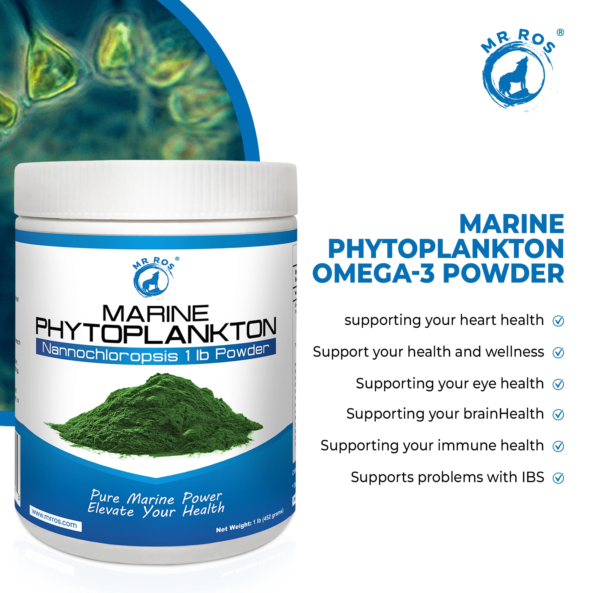 Non-GMO and additive-free Mr Ros Marine Super Greens for clean-label use