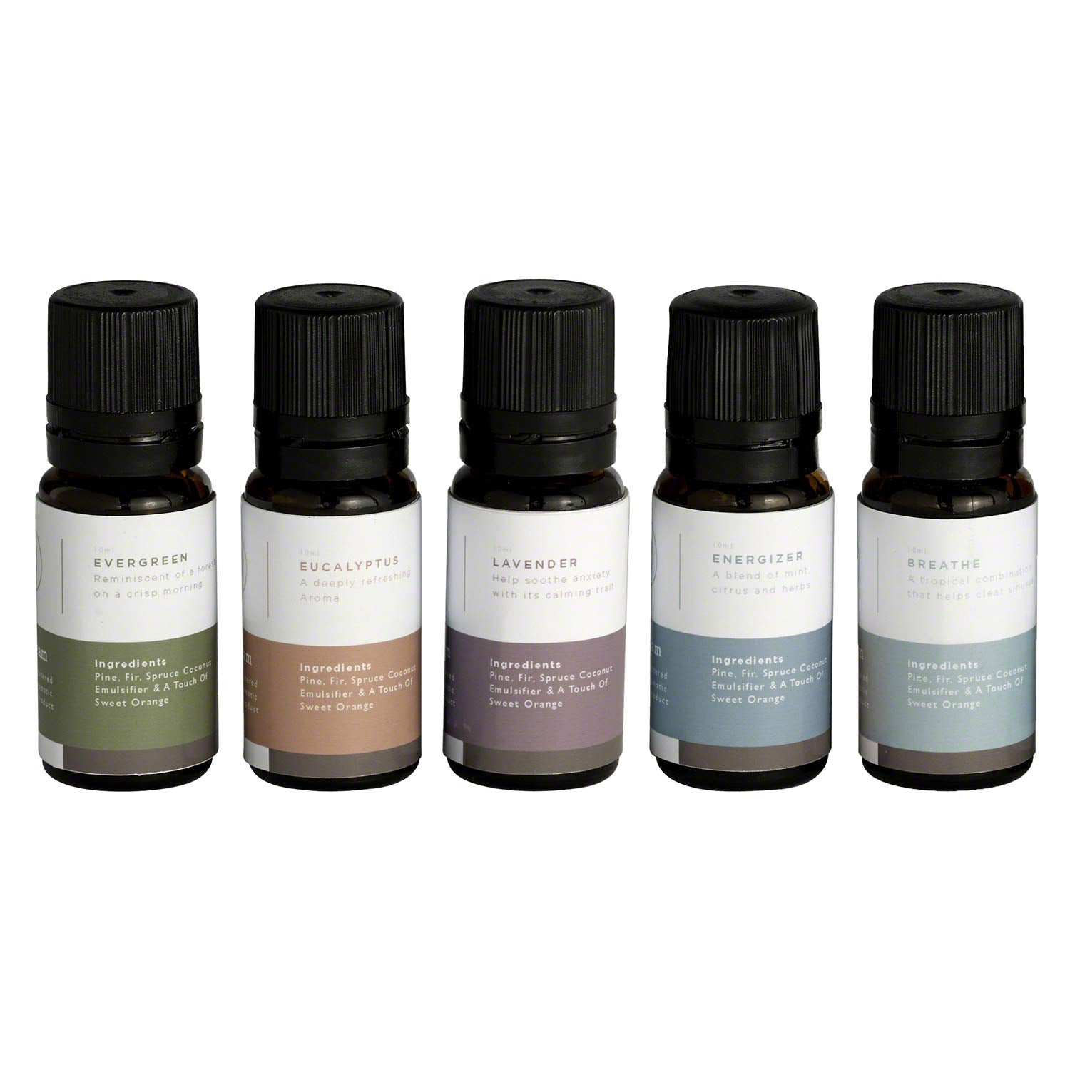 Mr. Steam MS Essential 5 aromasteam oils pack in a spa setup for relaxing steam aromatherapy.