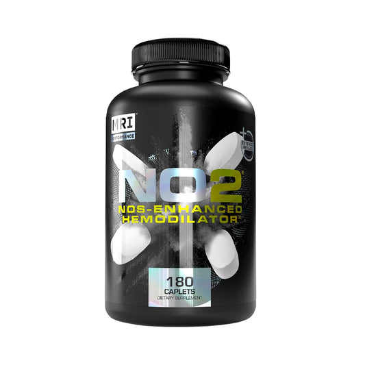 MRI Performance NO2 original bottle front promoting nitric oxide support for better blood flow.