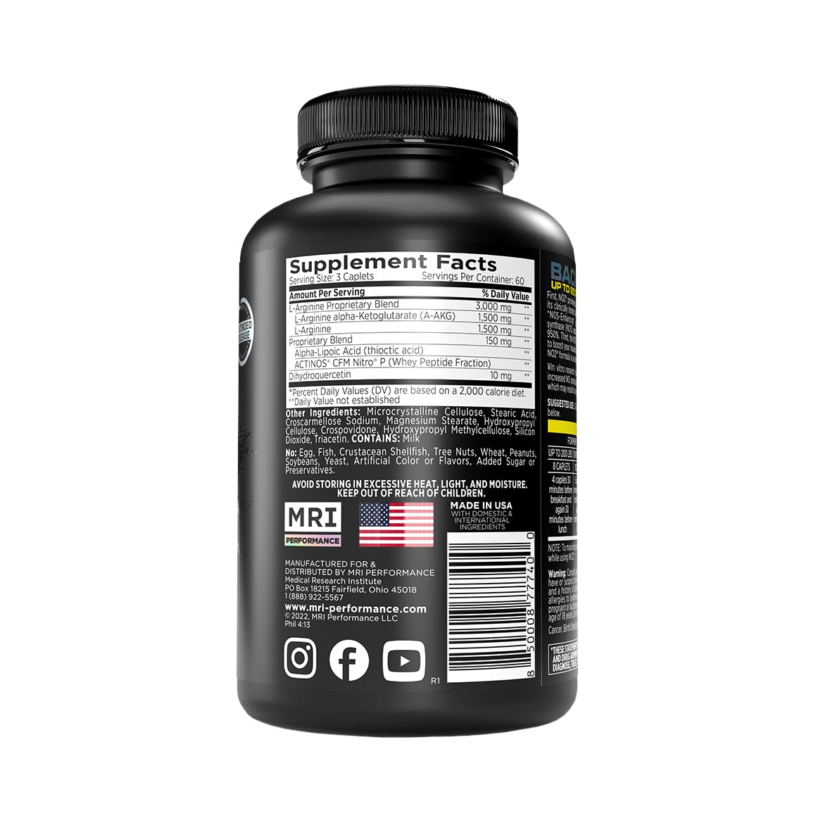 MRI Performance NO2 stacked capsules illustration emphasizes vascular support potential.