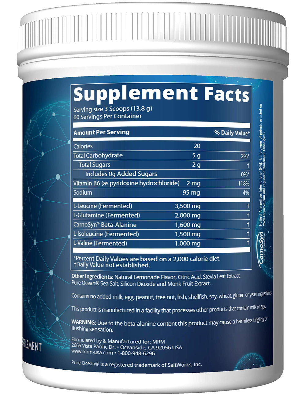 Scoop of MRM BCAA+G RELOAD powder for lean muscle support after training