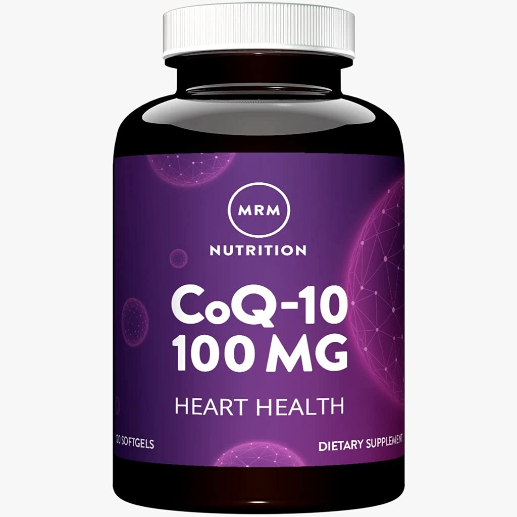 MRM CoQ-10 100mg bottle front view; may support mitochondrial energy.