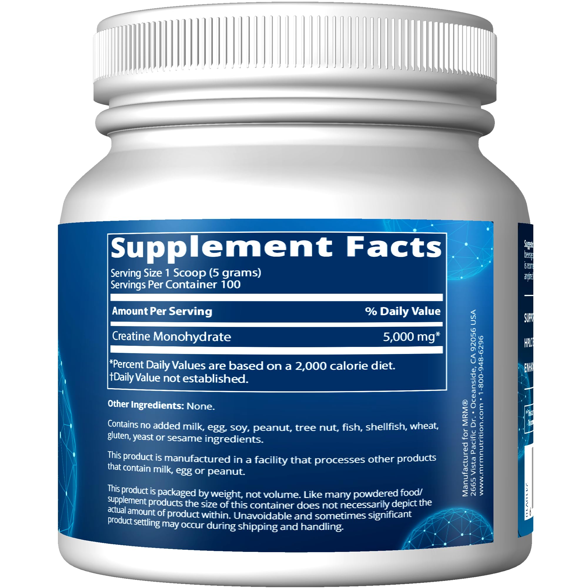 MRM Creatine Monohydrate micronized powder for easy, smooth mixing.
