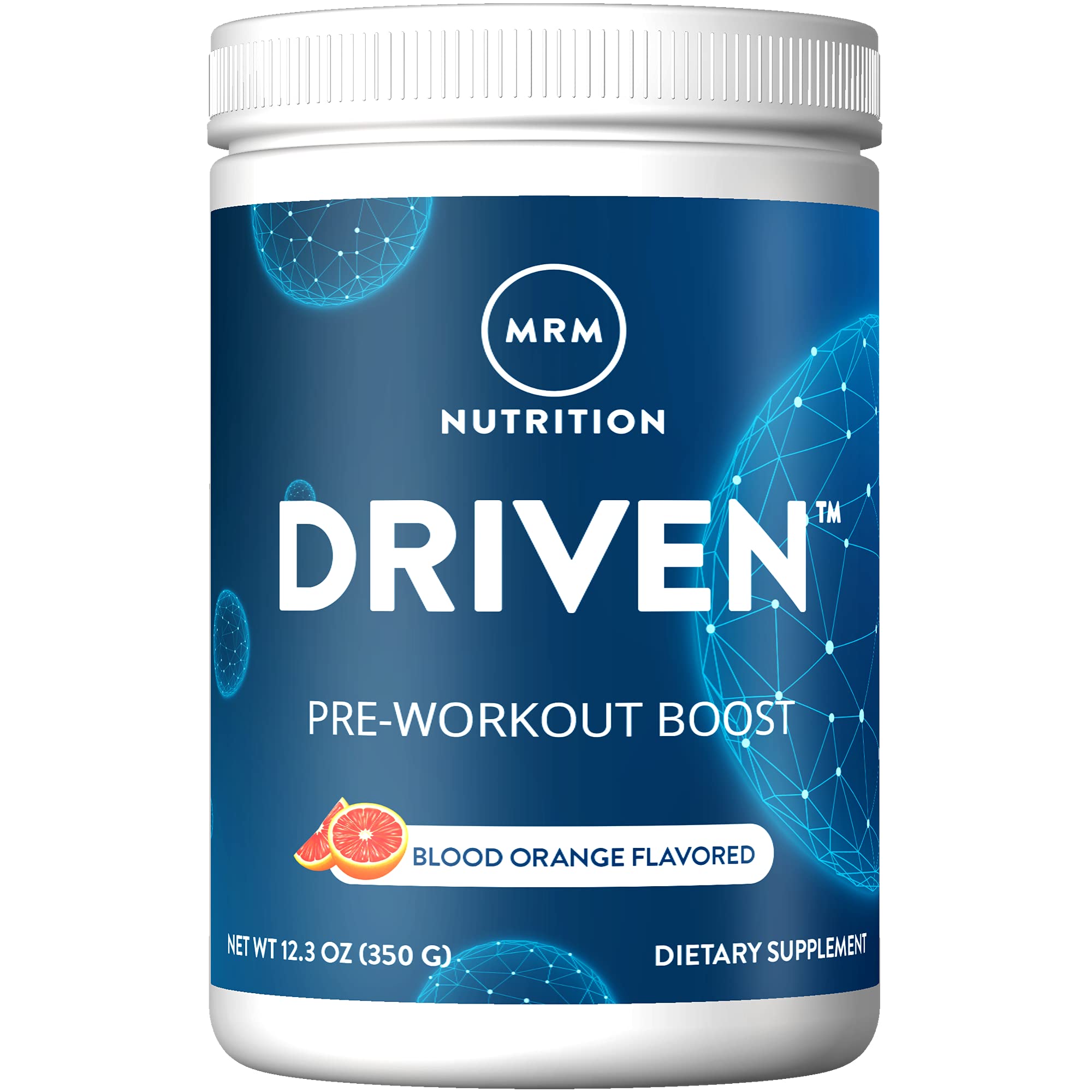 MRM Driven pre-workout bottle ready for training session