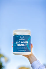 MRM Egg White Protein Vanilla tub used in baking for protein-rich recipes