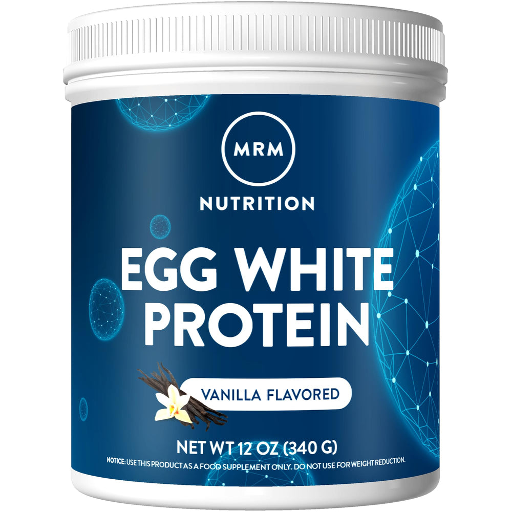 MRM Egg White Protein Vanilla tub shows dairy-free protein for shakes