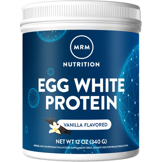 MRM Egg White Protein Vanilla tub shows dairy-free protein for shakes