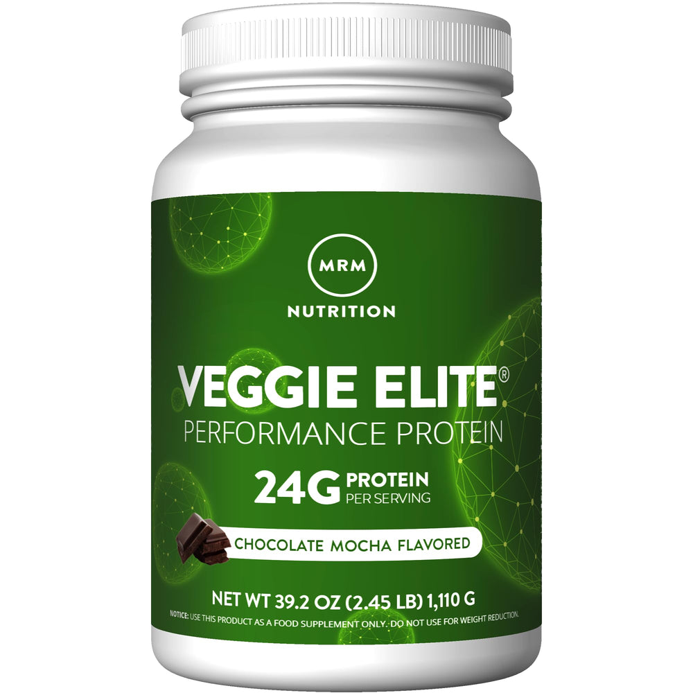 MRM Veggie Elite Protein bottle pouring for a post-workout shake.