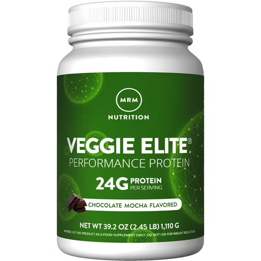 MRM Veggie Elite Protein bottle pouring for a post-workout shake.