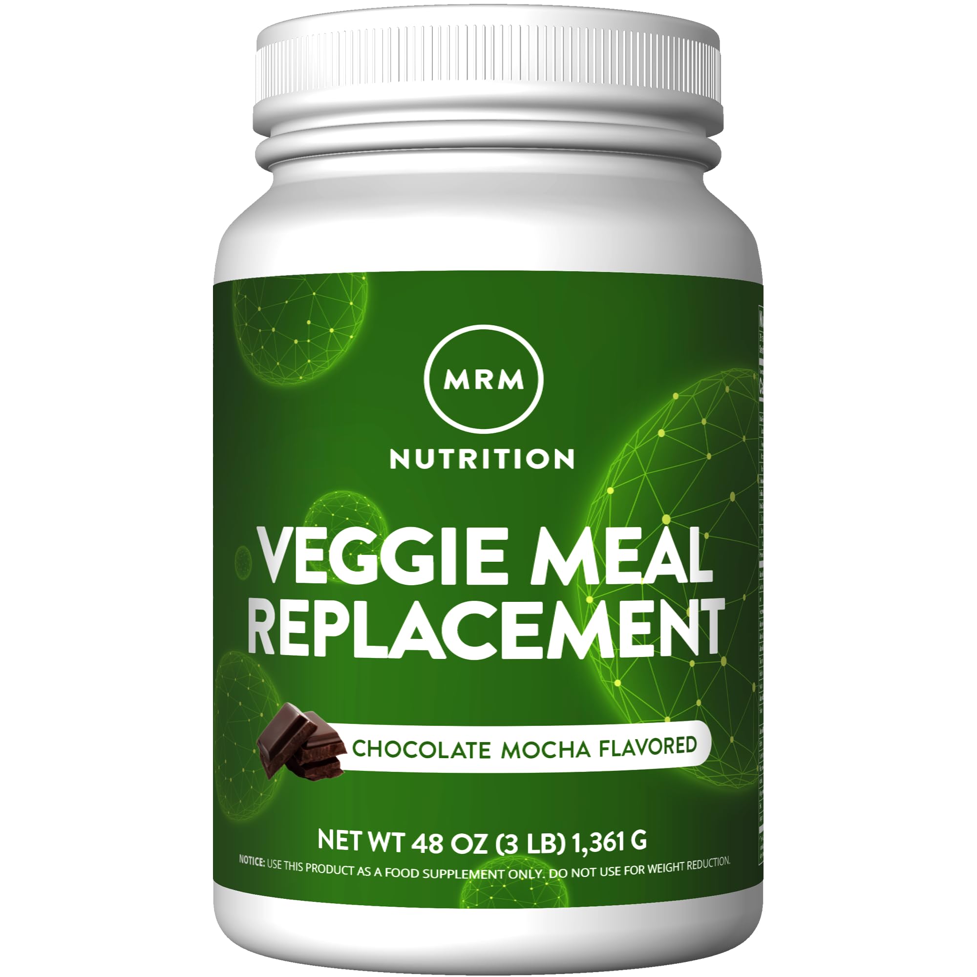 MRM Veggie Meal Replacement powder in chocolate mocha flavor for a smooth protein boost