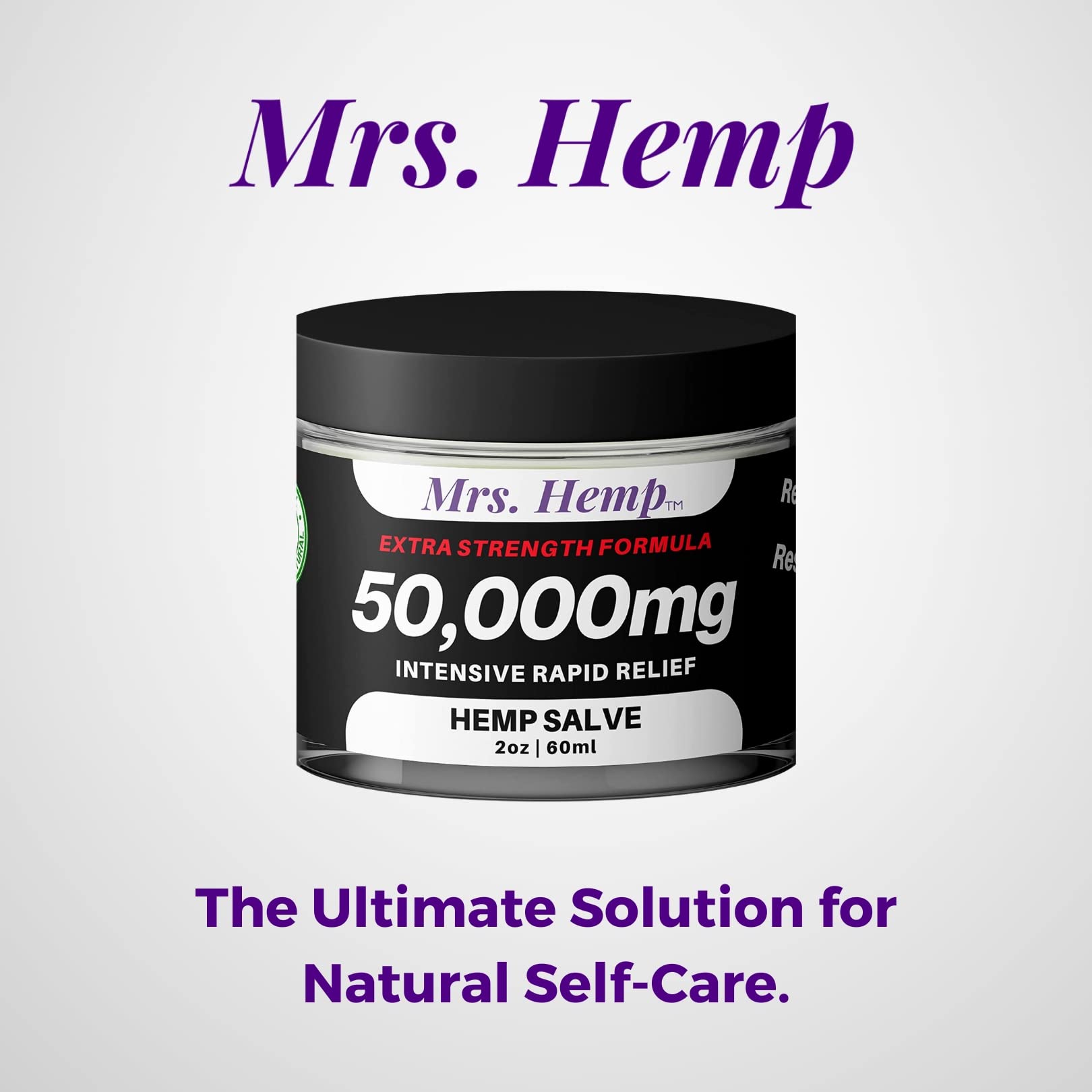 MRS. Hemp salve applied to neck and back for daily comfort.