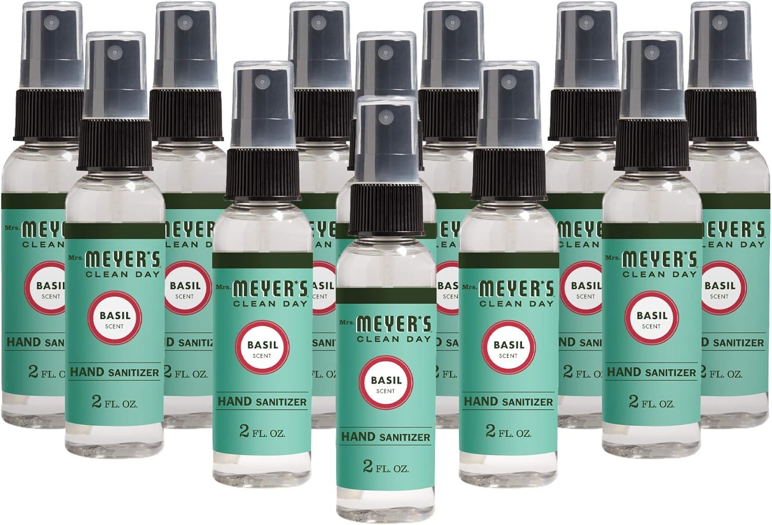 Mrs. Meyer's Clean Day Basil hand sanitizer spray bottle for quick on-the-go cleansing