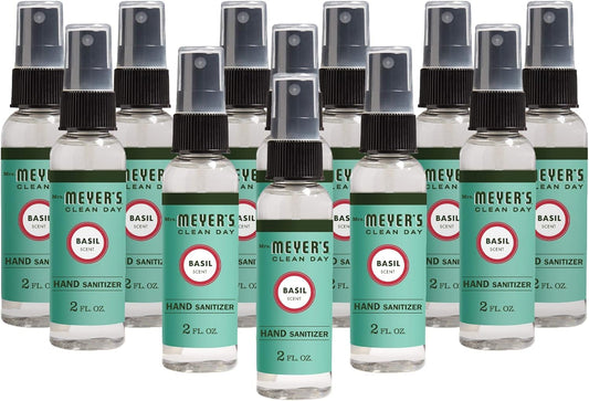 Mrs. Meyer's Clean Day Basil hand sanitizer spray bottle for quick on-the-go cleansing