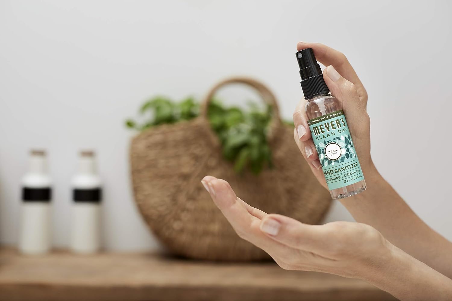 Herbal Basil aroma visual associated with Mrs. Meyer's sanitizer