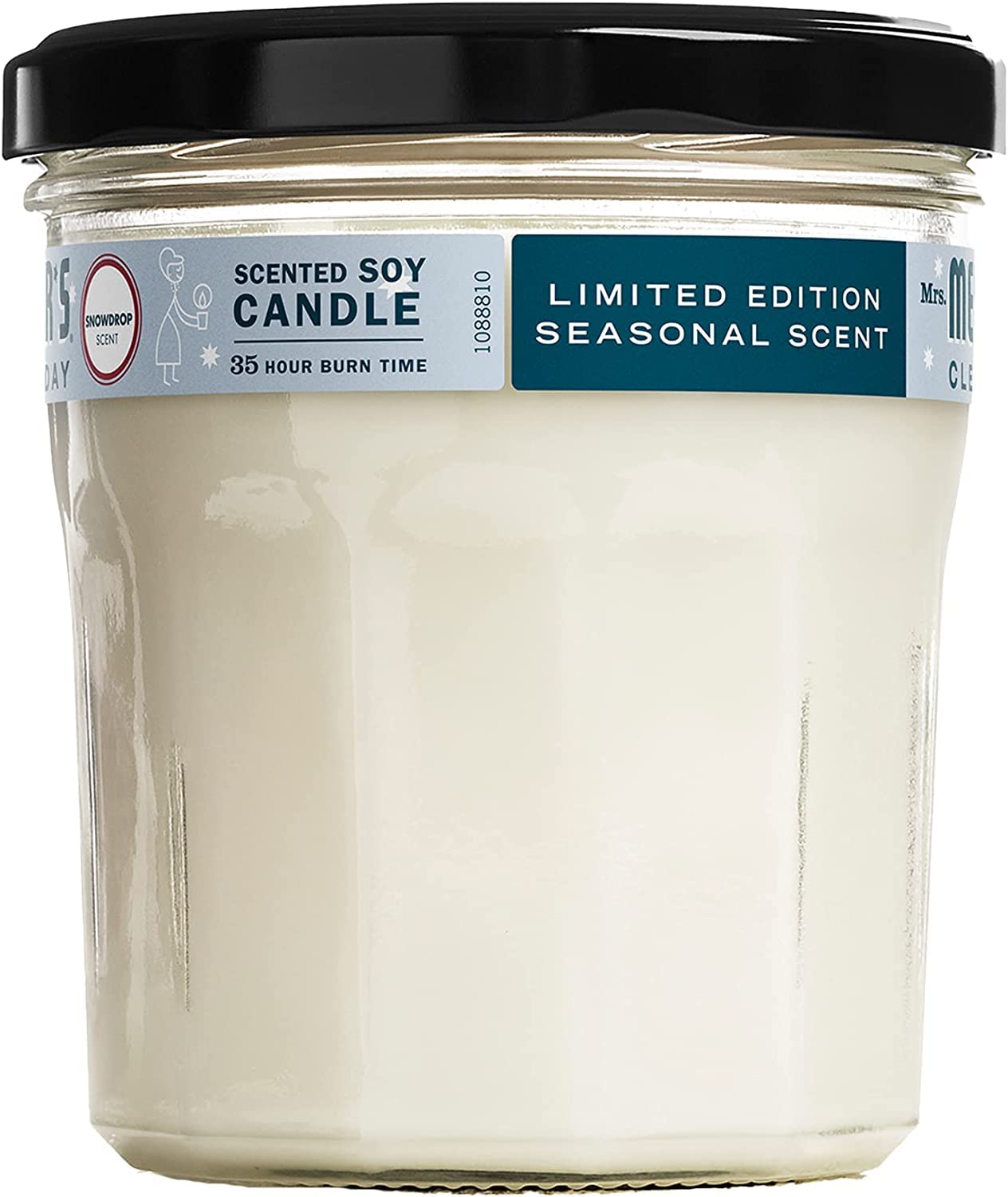 Mrs. Meyer's Snow Drop Candle wick delivers a clean, long-lasting burn.