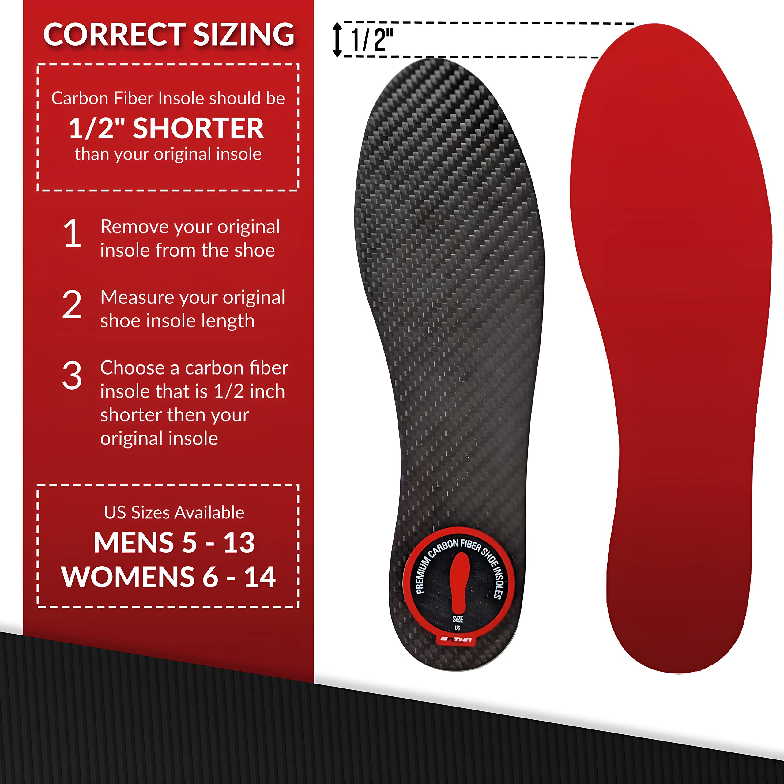 MRTHN carbon fiber insole turf toe relief reduces toe pressure during play