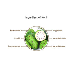 Royal Tonga Noni label close-up emphasizes pure heritage