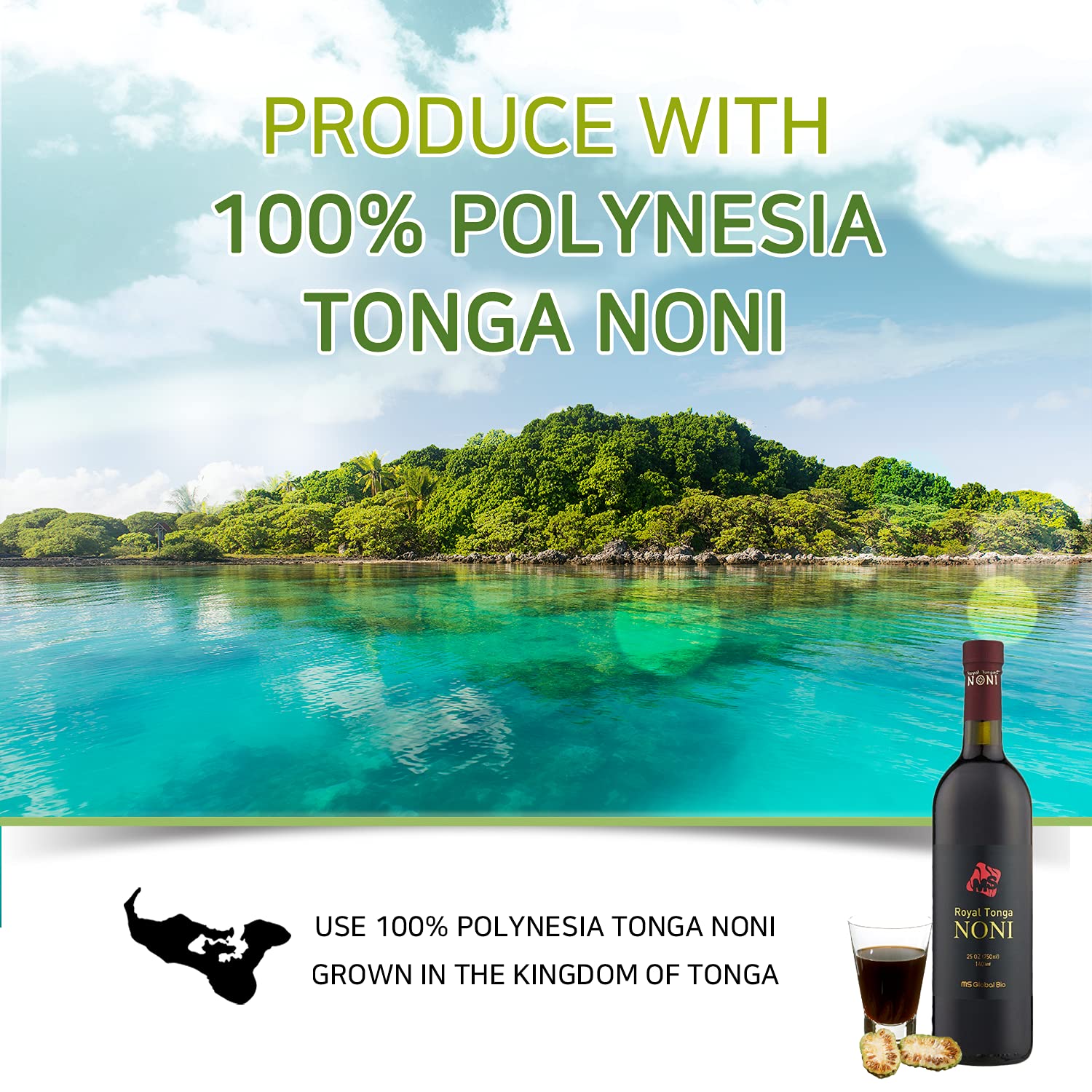 Royal Tonga Noni packaging box clearly shows the 2-pack