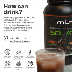 M+S grass-fed label on hydrolyzed whey indicating high-quality ingredients