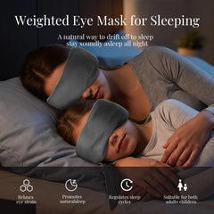 Ms.W weighted eye mask gray 3D contoured design supports eye comfort.