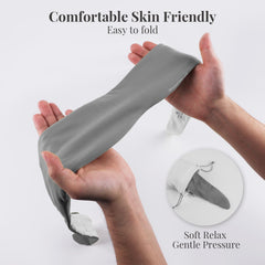 Ms.W weighted eye mask gray blackout design fosters deeper daytime rest.