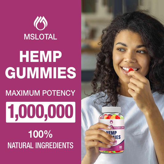 MSLOTAL bear gummies closeup shows soft, chewy texture and vibrant fruit colors.