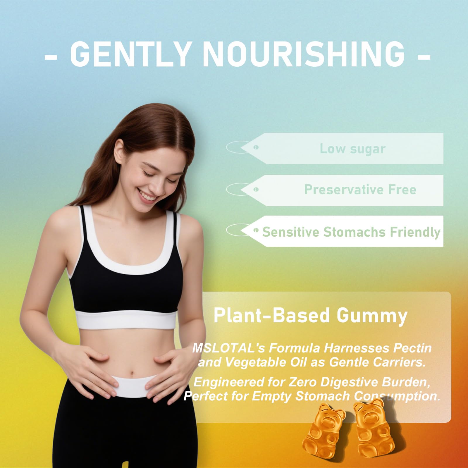 MSLOTAL Calcium Citrate Gummies bottle with seal, designed for easy daily dosing and flavor.