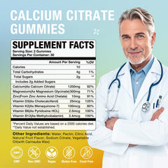 MSLOTAL gummies packaging box demonstrates strawberry flavor and on-the-go daily calcium routine