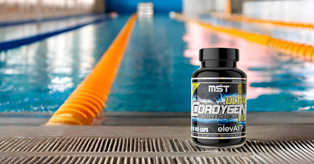 MST Cordygen VO2 Ultra label showing BSCG certification for clean supplement.