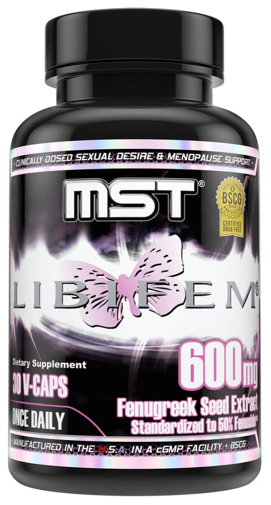 MST Libifem bottle with capsules for daily female wellness.