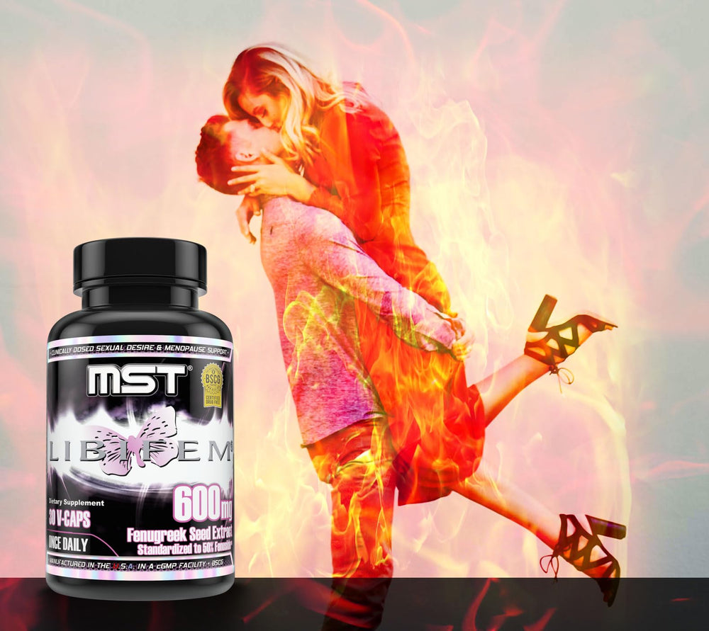 Close-up of MST Libifem capsules highlighting clinical strength.