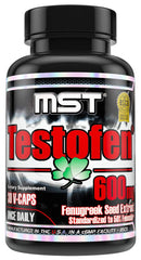 MST Testofen bottle front view for daily fenugreek extract support.