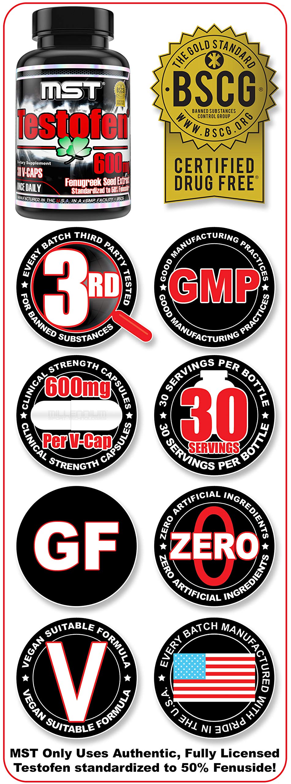 MST Testofen fenugreek seed extract powder visual for natural wellness.